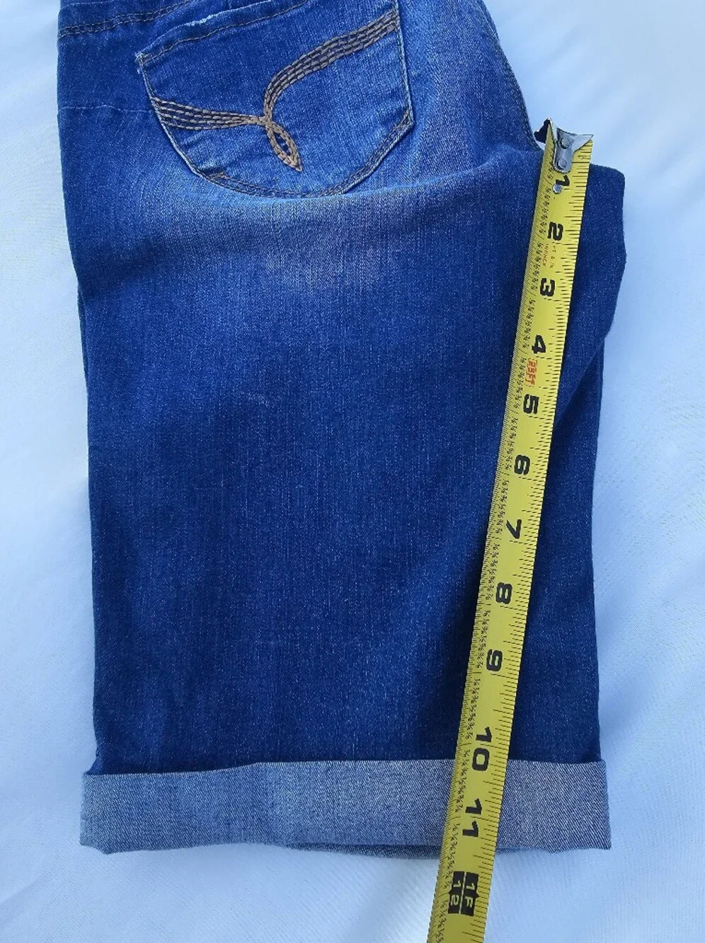 YMI Wanna Betta Butt? High Rise Distressed Denim Bermuda Shorts - Size 5